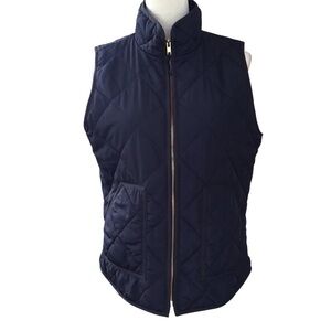 J Crew Mercantile Navy Blue Full Zip Vest Pockets Size Medium